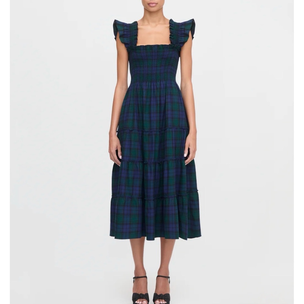 NWT Hill House Home Ellie Nap Dress Blackwatch Tartan L